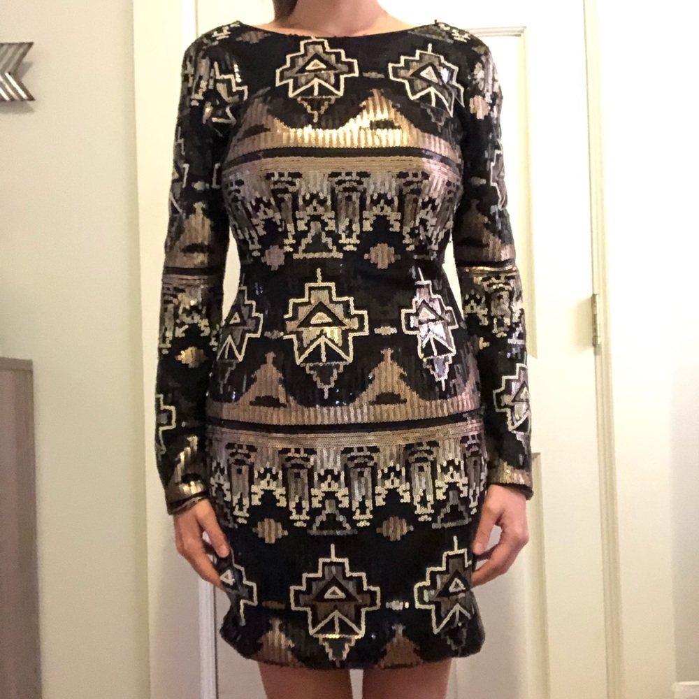 Black and gold sequin party dress by Akira (M)